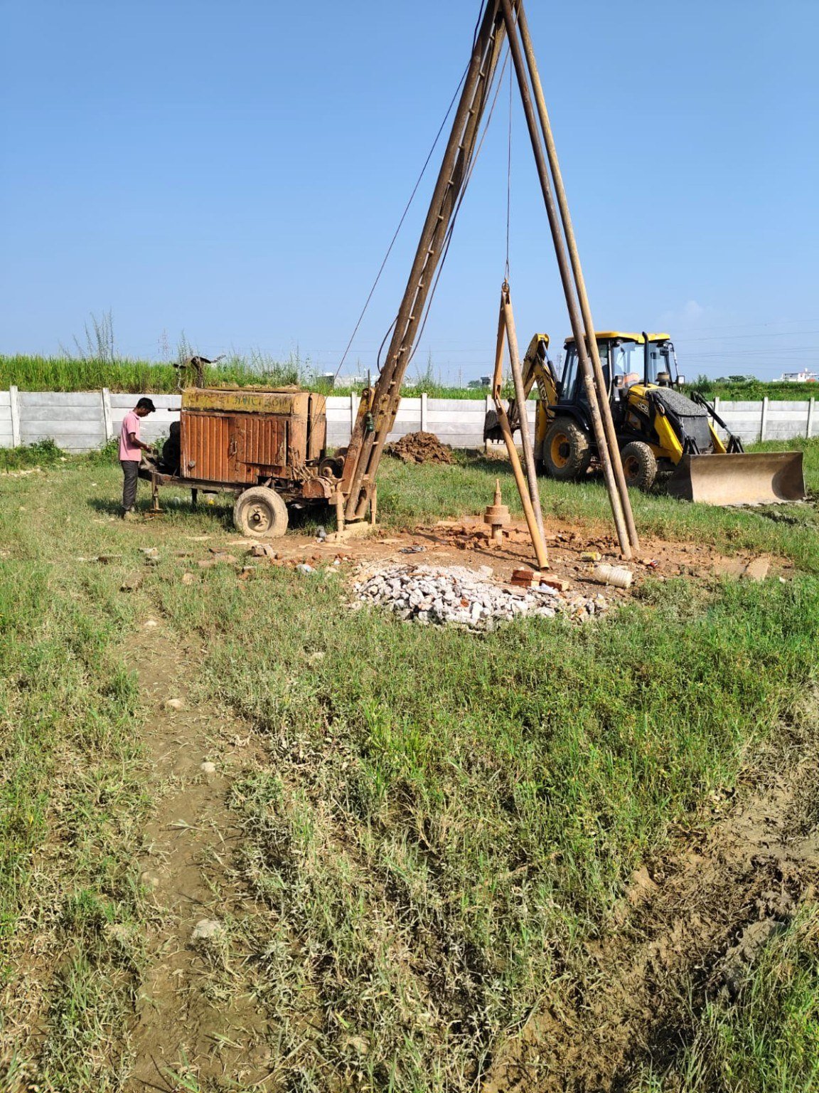 Foundation and early construction stage at a building project